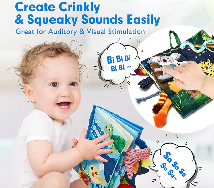 Baby Tail Cloth Book – Soft, Interactive, and Safe for Babies