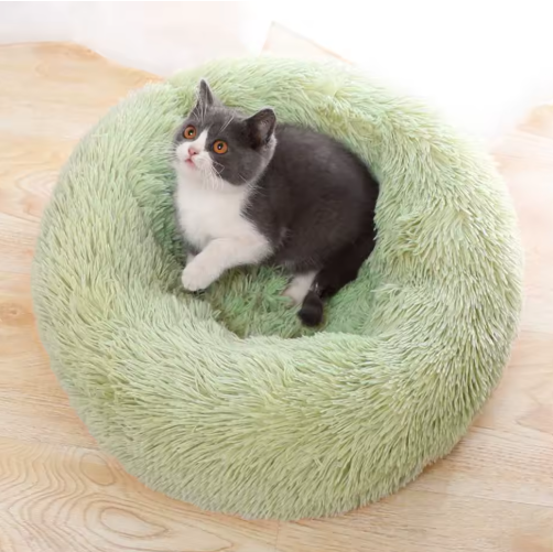Plush Donut Cat Bed – Ultimate Comfort & Support for Cats | Cozy & Durable