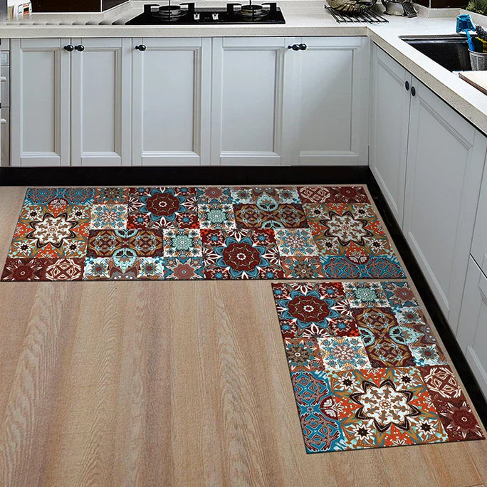 Geometric Anti-Slip Kitchen Mat – Stylish, Comfortable, and Durable