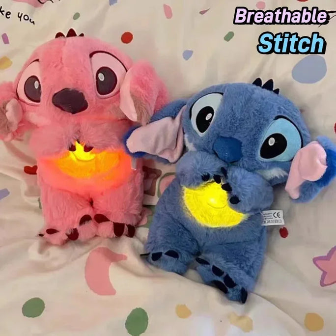 Stitch Soothing Plush Toy – Breathing Light Doll with Music & Air Bag | Baby Sleep Companion