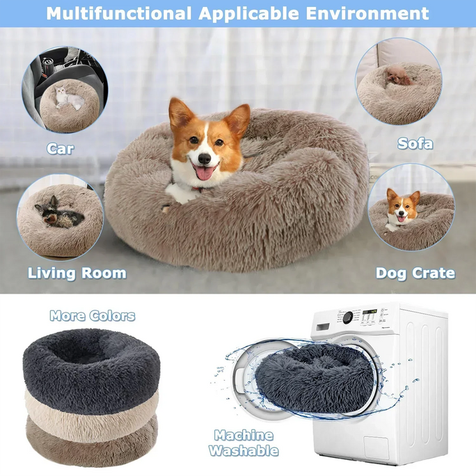 Plush Donut Cat Bed – Ultimate Comfort & Support for Cats | Cozy & Durable