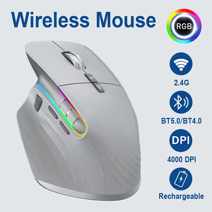 Multi-Device Wireless Bluetooth Mouse – Ergonomic & Seamless Control
