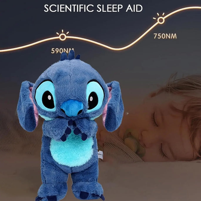 Stitch Soothing Plush Toy – Breathing Light Doll with Music & Air Bag | Baby Sleep Companion