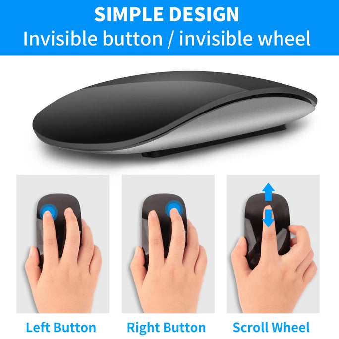 Silent Rechargeable Wireless Mouse – Quiet, Ergonomic, & Eco-Friendly