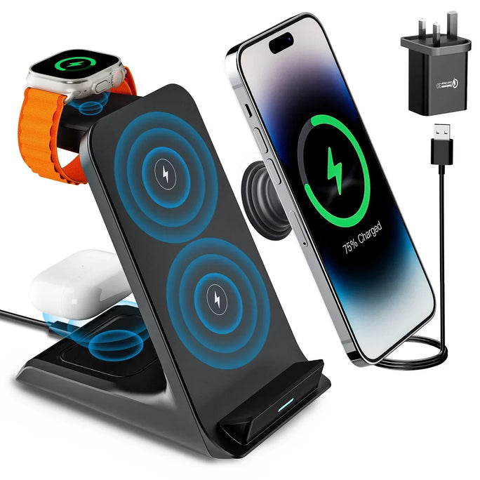 3-in-1 Wireless Charging Stand – Fast, Convenient Charging for All Devices