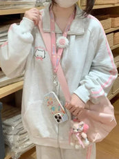 Harajuku Cat Embroidery Oversized Hoodie – Trendy & Cozy Street Style