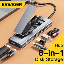 Essager 8-in-1 USB-C Hub with Storage – Expand Your Connectivity
