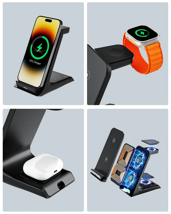 3-in-1 Wireless Charging Stand – Fast, Convenient Charging for All Devices
