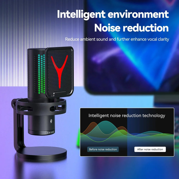 Professional RGB Gaming Microphone – Crystal-Clear Audio & Customizable Lighting