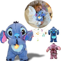 Stitch Soothing Plush Toy – Breathing Light Doll with Music & Air Bag | Baby Sleep Companion