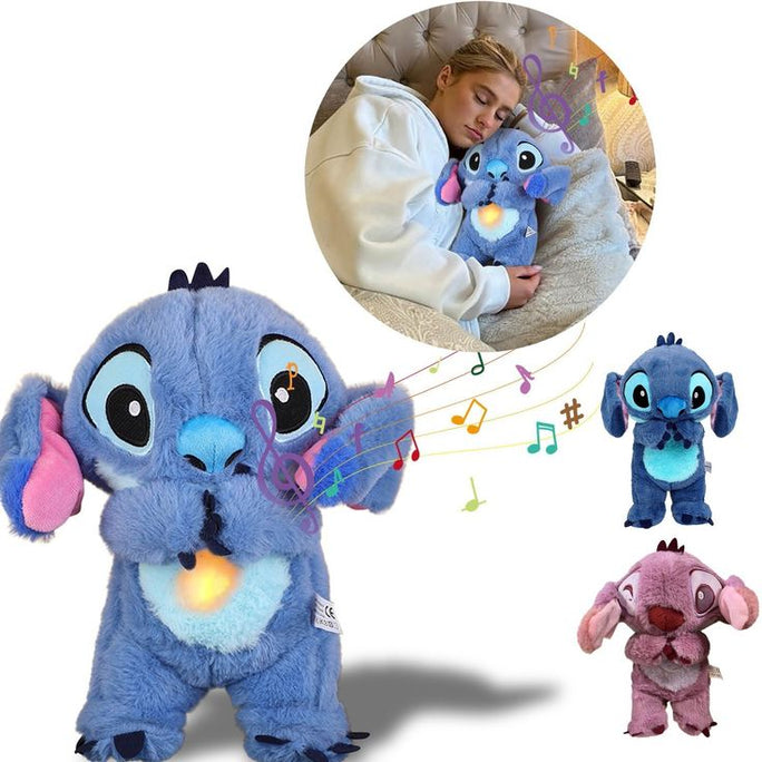 Stitch Soothing Plush Toy – Breathing Light Doll with Music & Air Bag | Baby Sleep Companion